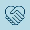 Icon of hands clasped inside a heart, representing individual counseling